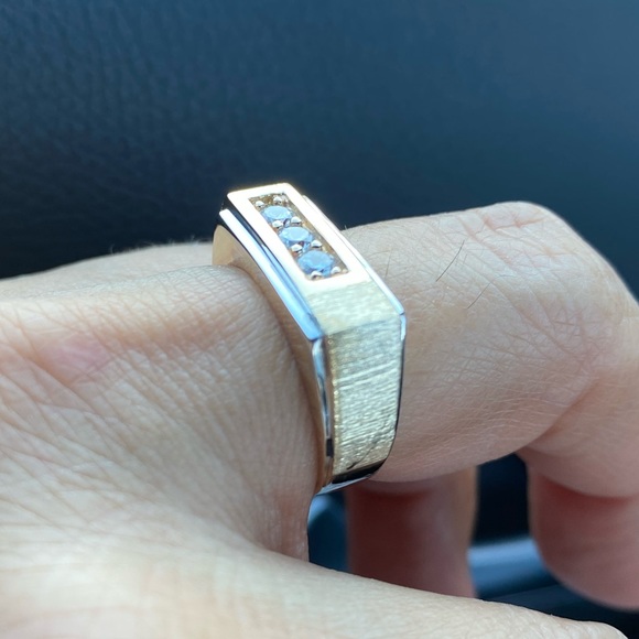 8mm Mens Engagement Ring Solid 14k Yellow Gold - Picture 4 of 15